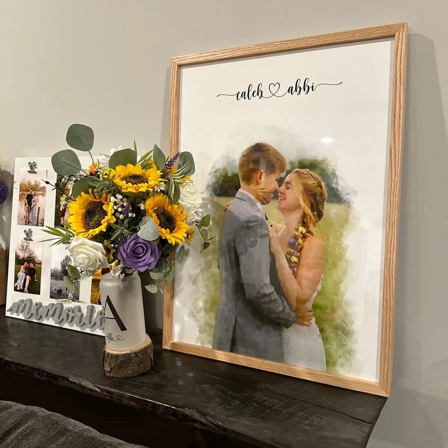 Custom Engagement Anniversary Couple Portrait