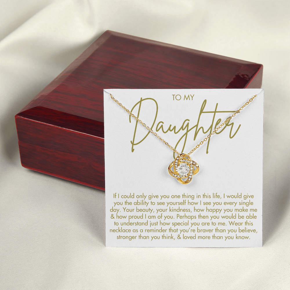 To My Daughter Necklace - Love Knot