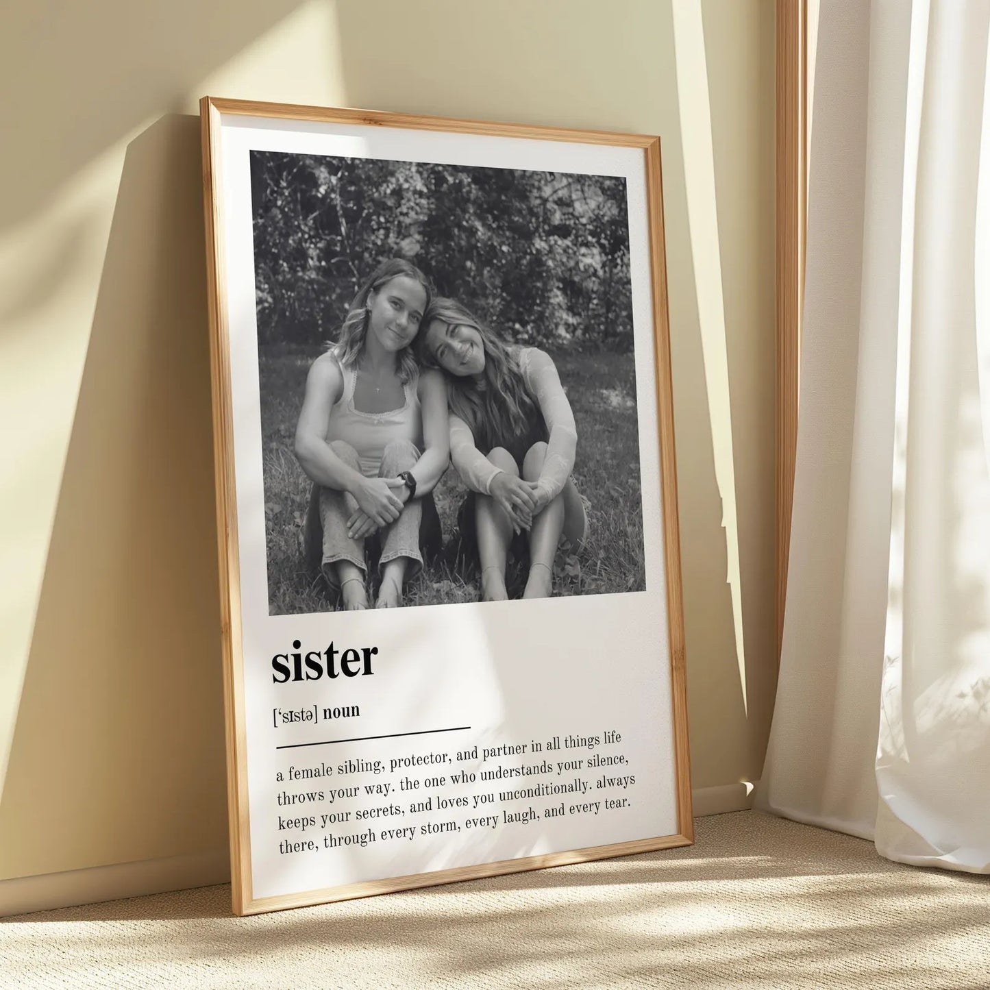 Personalized Sister Definition Print - Custom Gift For Sister