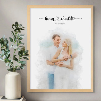 Custom Engagement Anniversary Couple Portrait