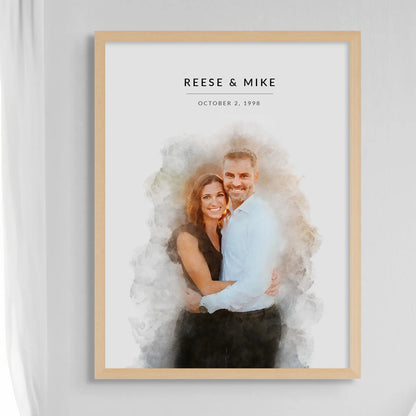 Custom Engagement Anniversary Couple Portrait