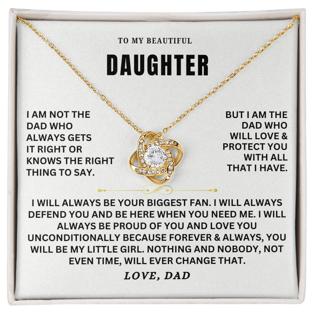 To My Daughter - Love Knot Necklace Set