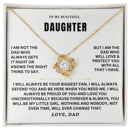 To My Daughter - Love Knot Necklace Set