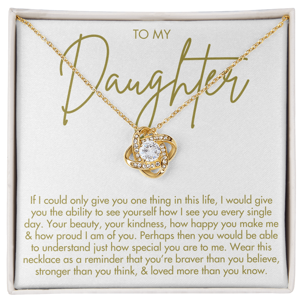 To My Daughter Necklace - Love Knot