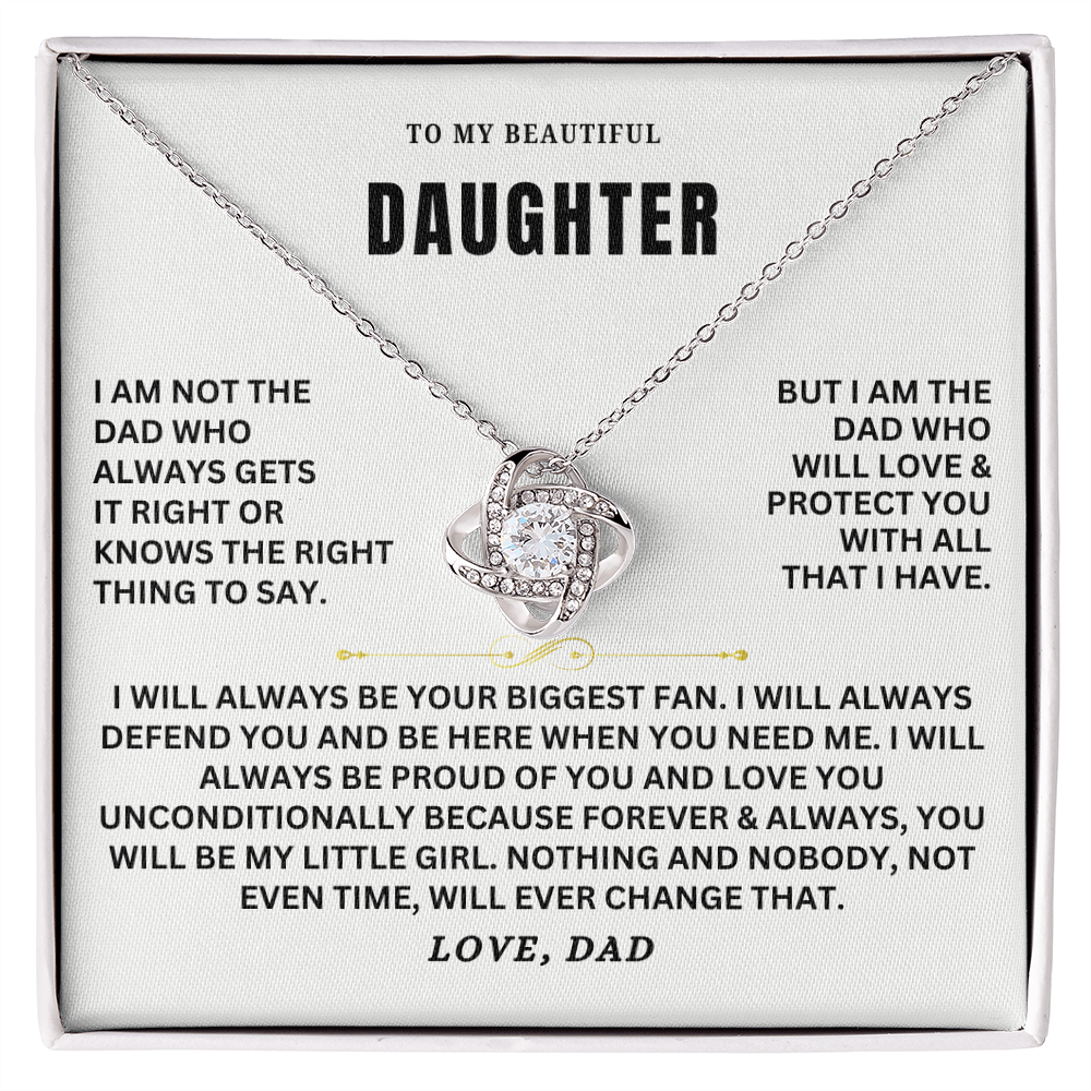To My Daughter - Love Knot Necklace Set