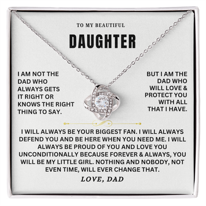 To My Daughter - Love Knot Necklace Set
