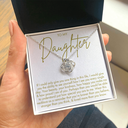 To My Daughter Necklace - Love Knot