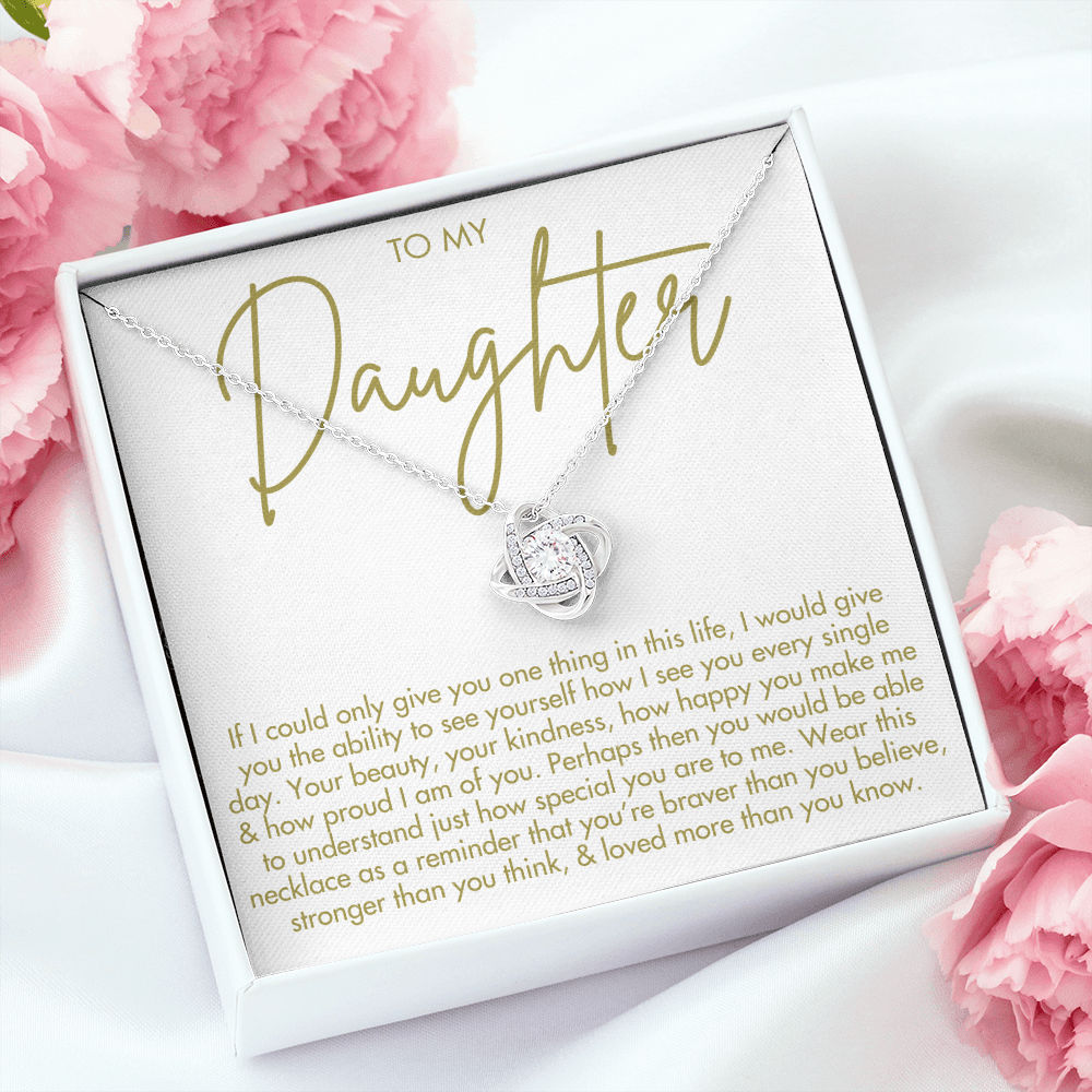 To My Daughter Necklace - Love Knot