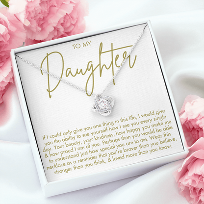 To My Daughter Necklace - Love Knot