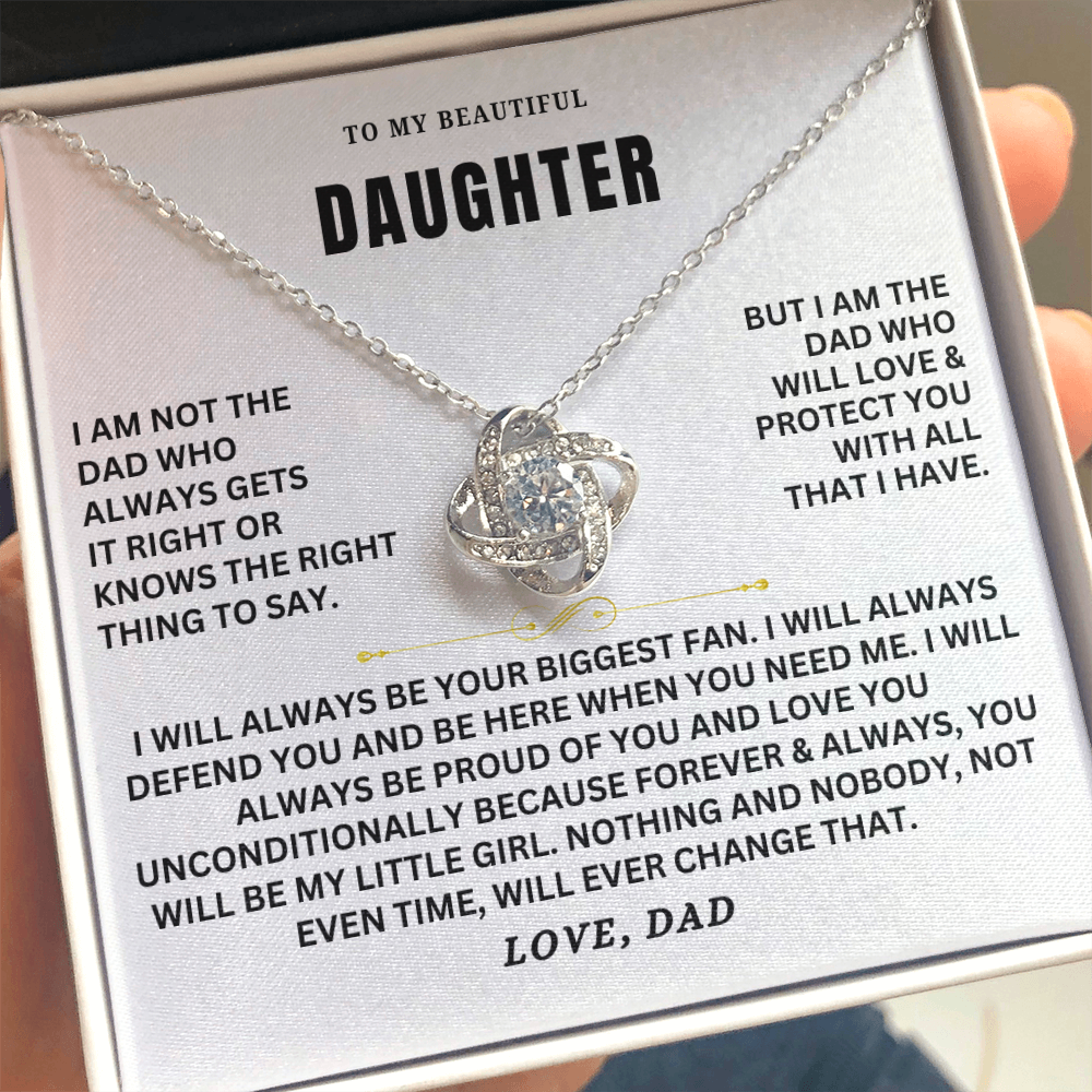 To My Daughter - Love Knot Necklace Set