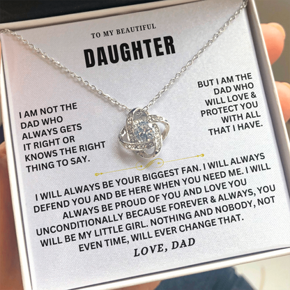 To My Daughter - Love Knot Necklace Set