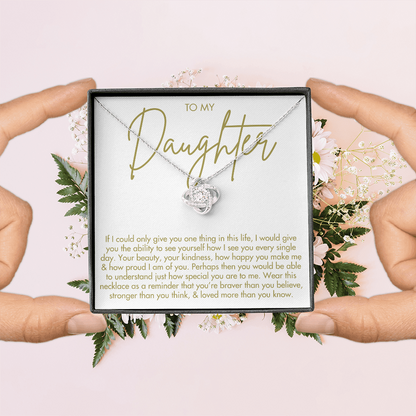 To My Daughter Necklace - Love Knot