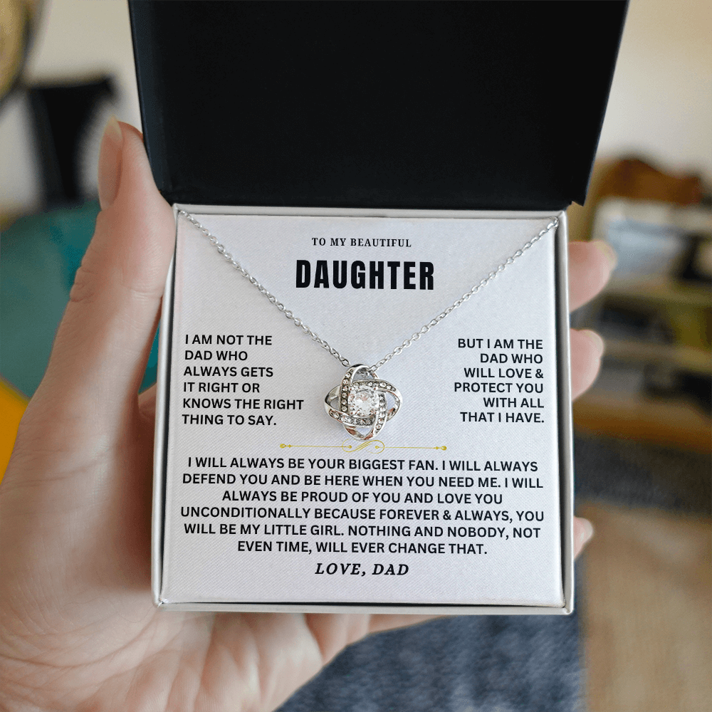 To My Daughter - Love Knot Necklace Set