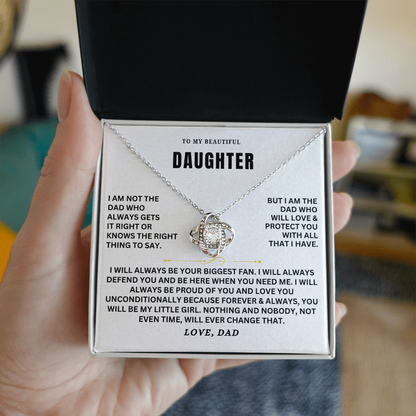 To My Daughter - Love Knot Necklace Set