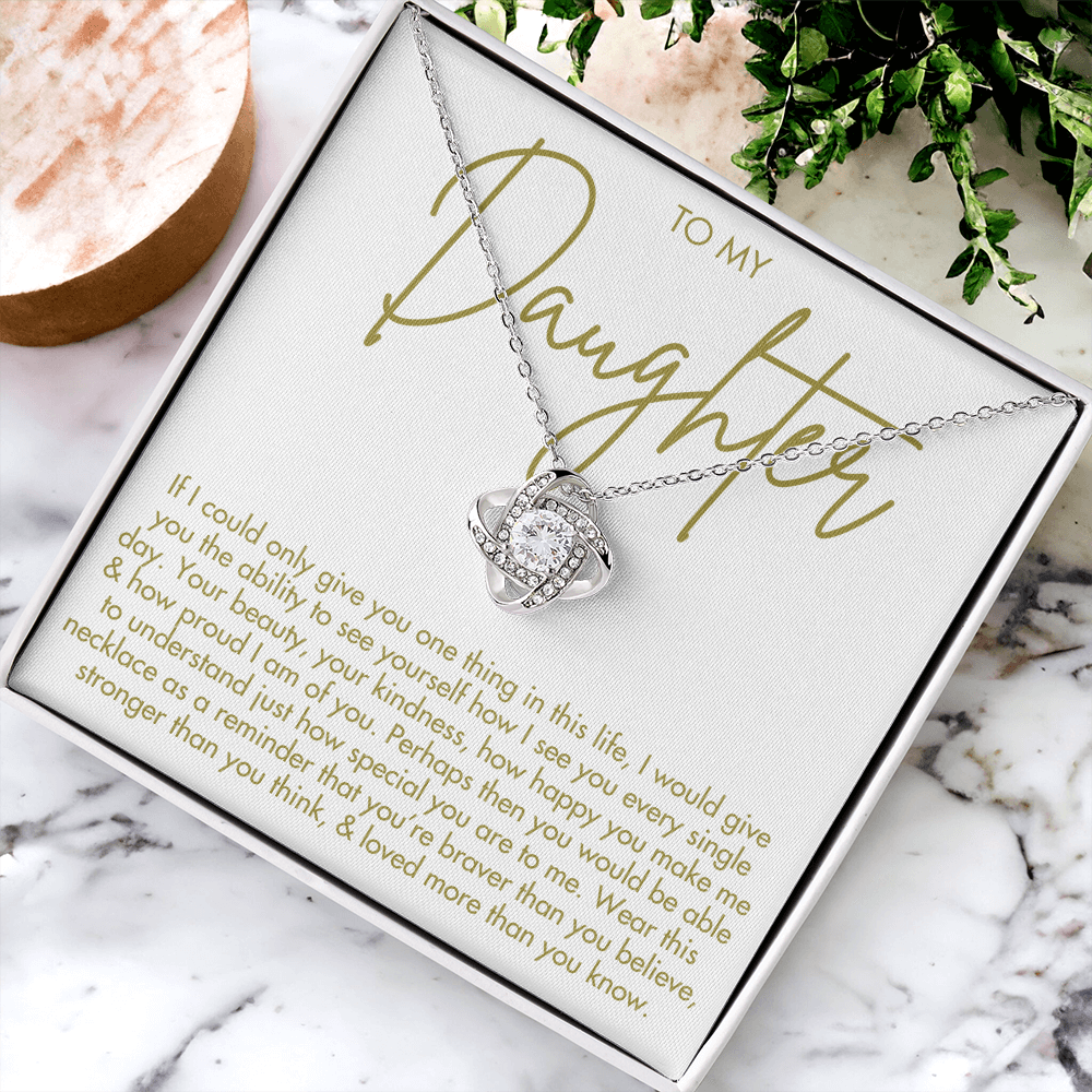 To My Daughter Necklace - Love Knot