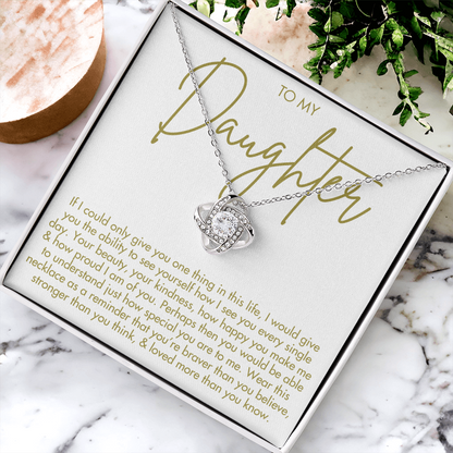 To My Daughter Necklace - Love Knot