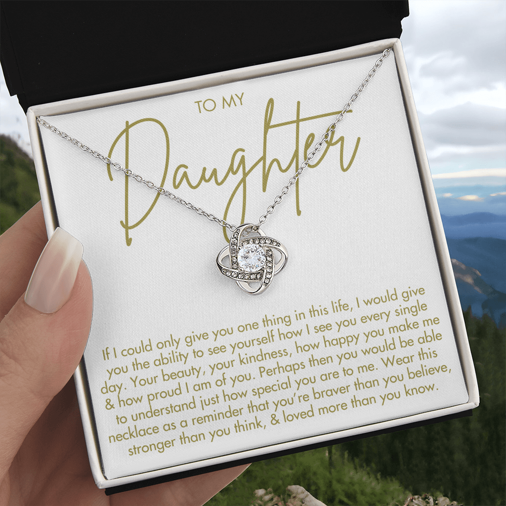 To My Daughter Necklace - Love Knot