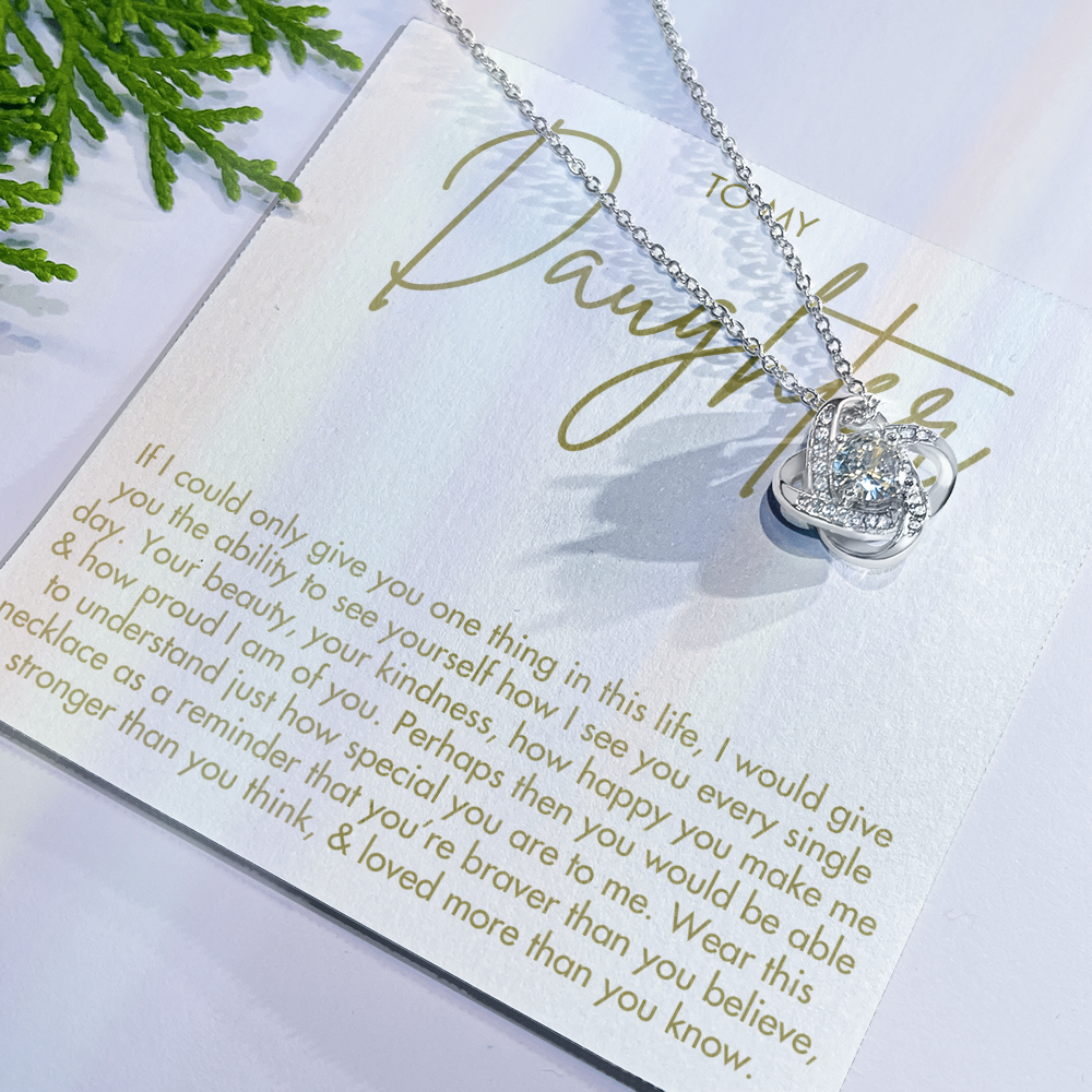 To My Daughter Necklace - Love Knot