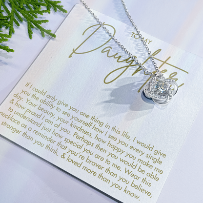 To My Daughter Necklace - Love Knot