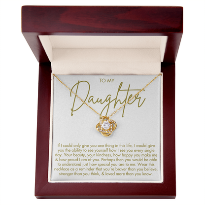 To My Daughter Necklace - Love Knot