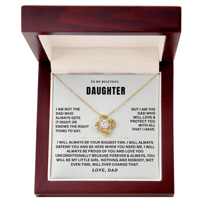 To My Daughter - Love Knot Necklace Set