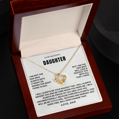 To My Daughter - Love Knot Necklace Set
