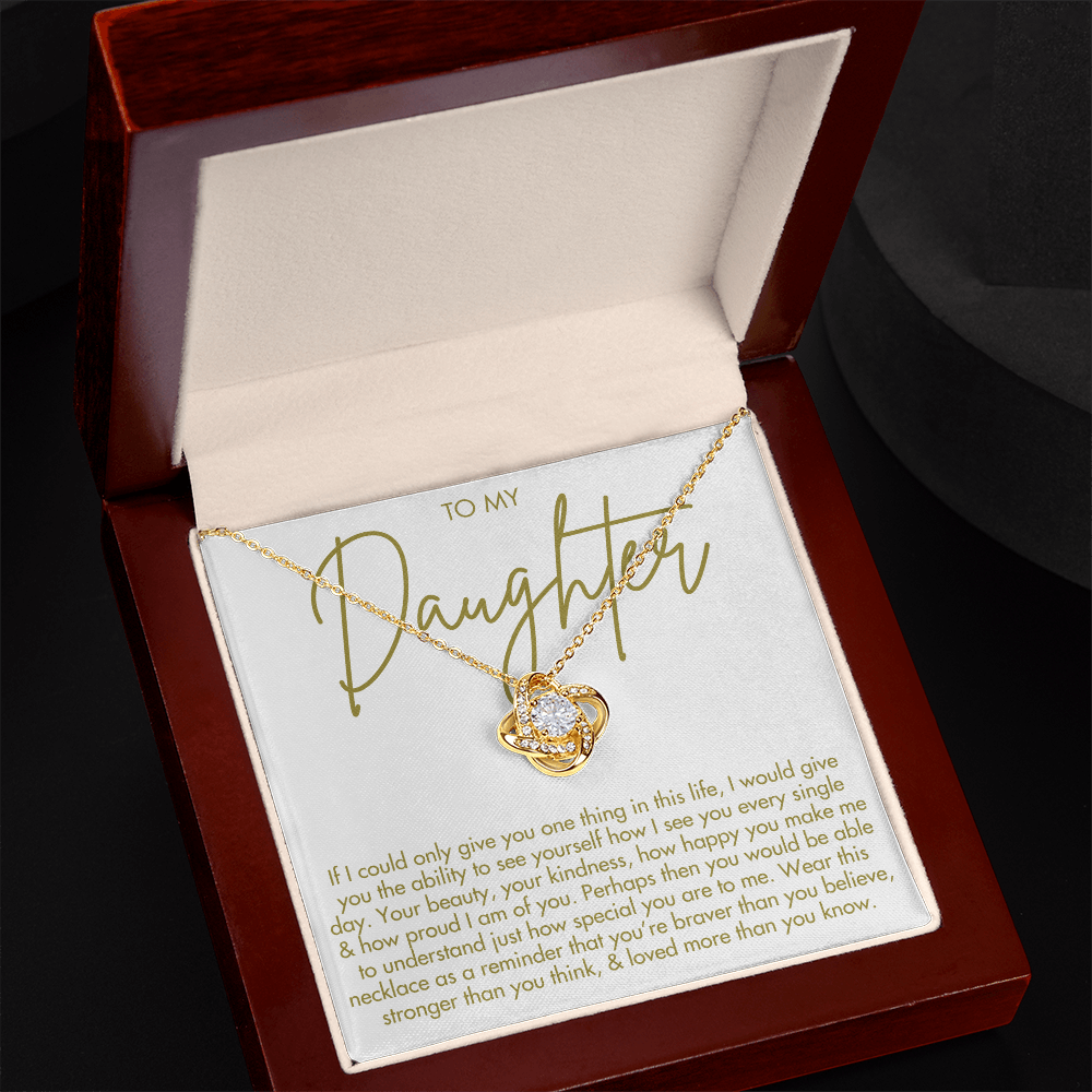 To My Daughter Necklace - Love Knot
