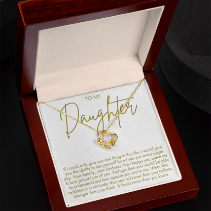 To My Daughter Necklace - Love Knot