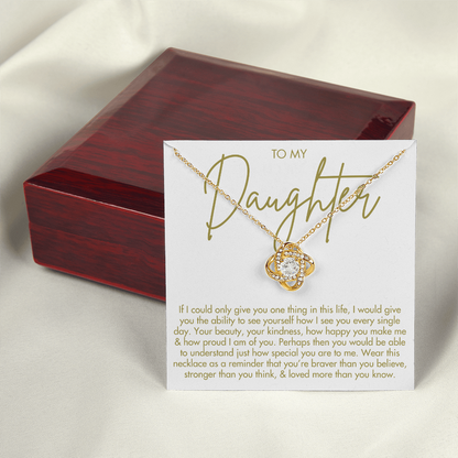To My Daughter Necklace - Love Knot