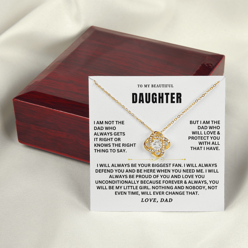 To My Daughter - Love Knot Necklace Set