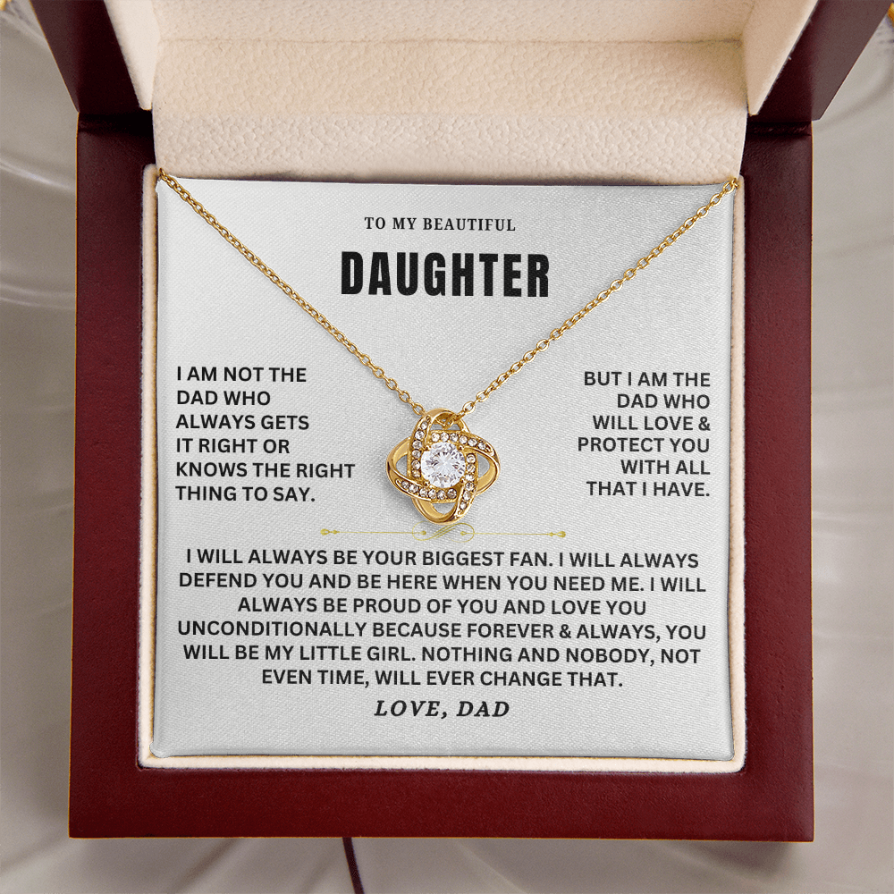To My Daughter - Love Knot Necklace Set