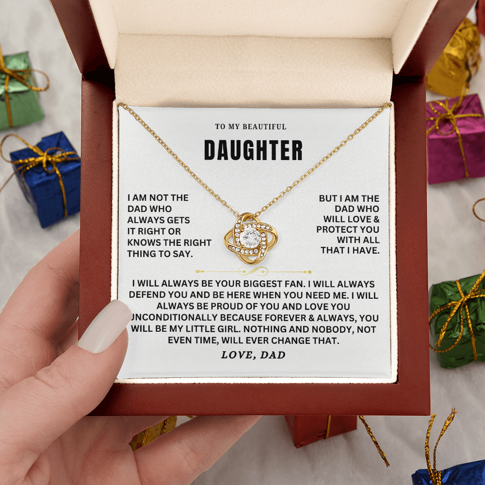 To My Daughter - Love Knot Necklace Set