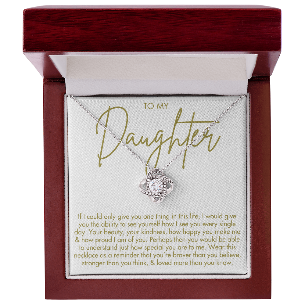 To My Daughter Necklace - Love Knot