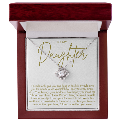 To My Daughter Necklace - Love Knot