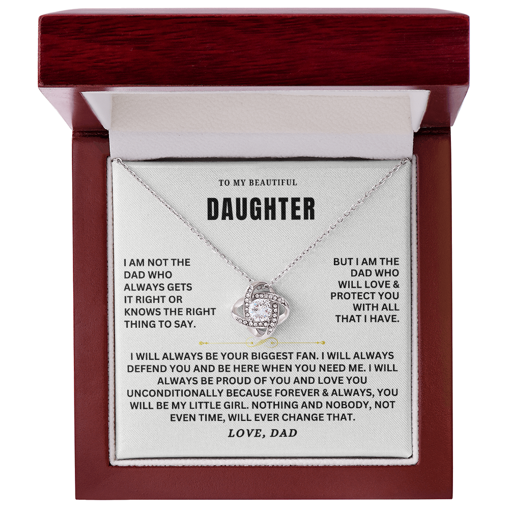 To My Daughter - Love Knot Necklace Set