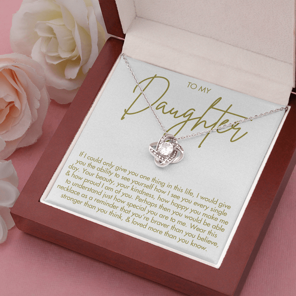 To My Daughter Necklace - Love Knot