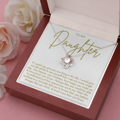 To My Daughter Necklace - Love Knot