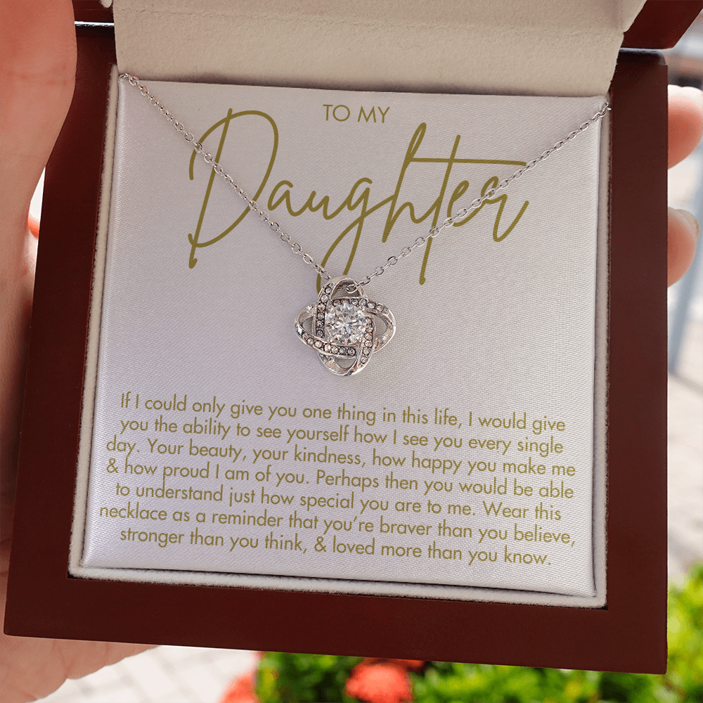 To My Daughter Necklace - Love Knot