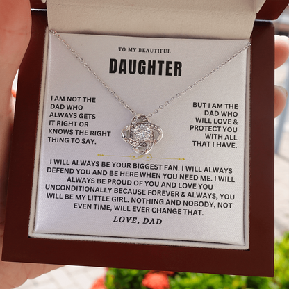 To My Daughter - Love Knot Necklace Set