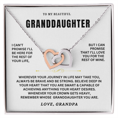 To My Granddaughter - Forever Linked Hearts