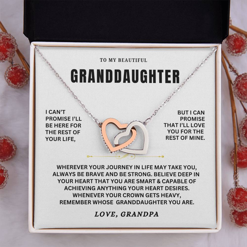 To My Granddaughter - Forever Linked Hearts