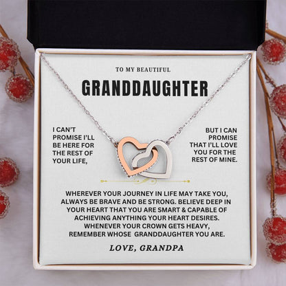 To My Granddaughter - Forever Linked Hearts
