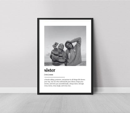 Personalized Sister Definition Print - Custom Gift For Sister